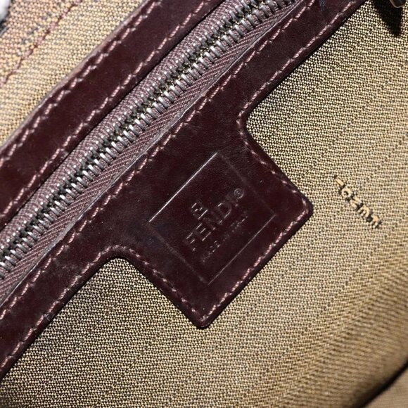 FENDI Zucca Canvas Mamma Baguette Shoulder Bag Black Brown Silver Auth 150142 - Picture 11 of 16
